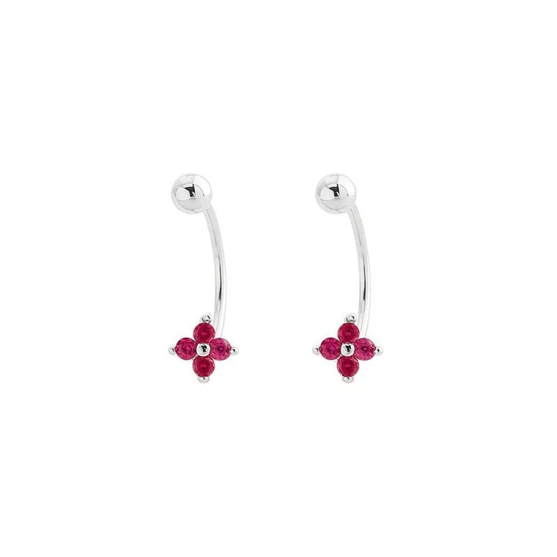 Aretes Trébol de Cuatro Hojas con Zirconias