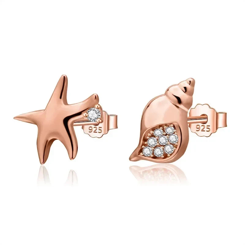 Aretes Asimétricos Caracol y Estrella de Mar