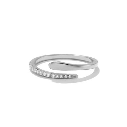 Anillo Serpiente Ajustable con Zirconias