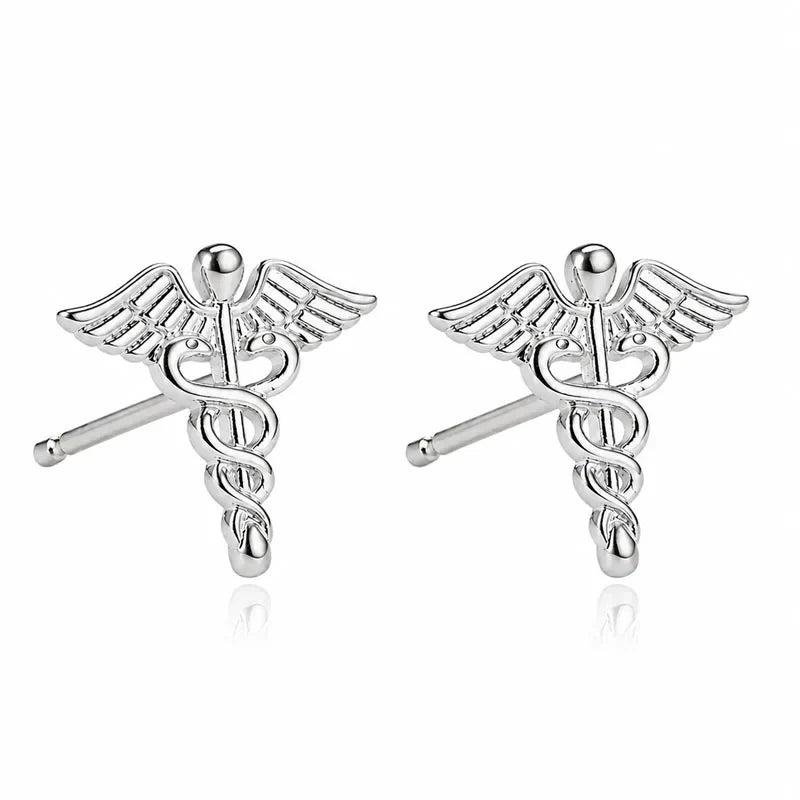 Aretes Doble Serpiente con Alas