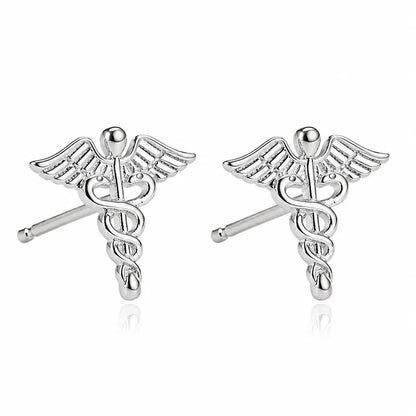 Aretes Doble Serpiente con Alas