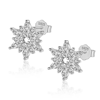 Aretes Copo de Nieve con Zirconias