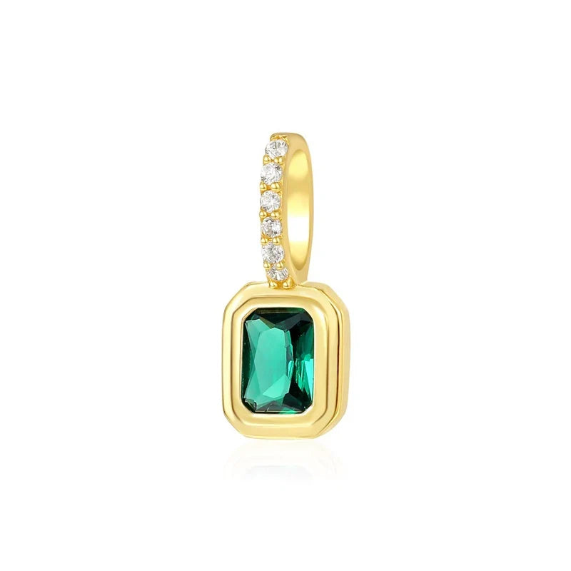 Dije Cuadrado con Zirconia de Color
