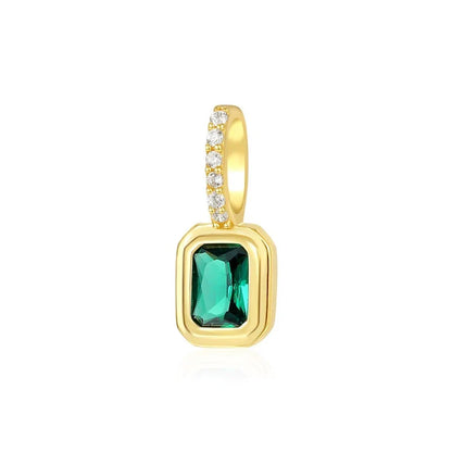 Dije Cuadrado con Zirconia de Color