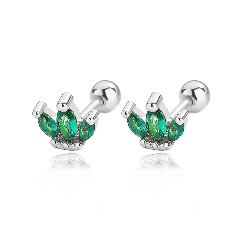 Aretes Marquesa con Zirconia de Color y Rosca