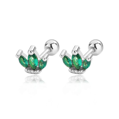 Aretes Marquesa con Zirconia de Color y Rosca