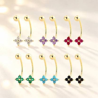 Aretes Trébol de Cuatro Hojas con Zirconias