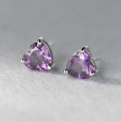 Aretes Mini Corazón con Zirconia de Color