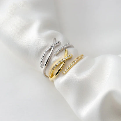 Anillo Cruz Brillante Abierto