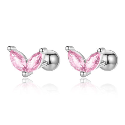 Aretes Zirconia de Color en Cuatro Formas con Rosca