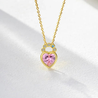 Collar Candado Corazón con Zirconias