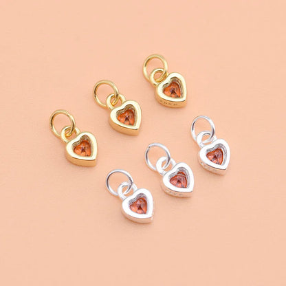 Dije Corazón con Zirconia Roja