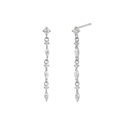 Aretes Largos de Cadena con Zirconias