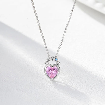 Collar Candado Corazón con Zirconias
