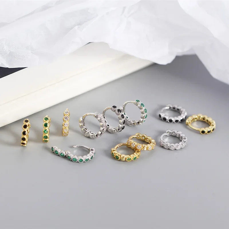 Arracadas Mini con Zirconias de Color