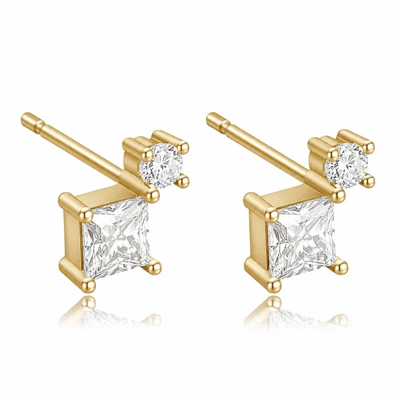 Aretes con Zirconias de Colores Apiladas