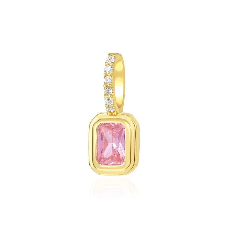 Dije Cuadrado con Zirconia de Color