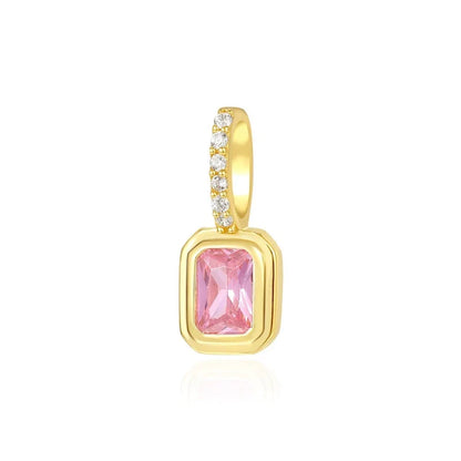Dije Cuadrado con Zirconia de Color