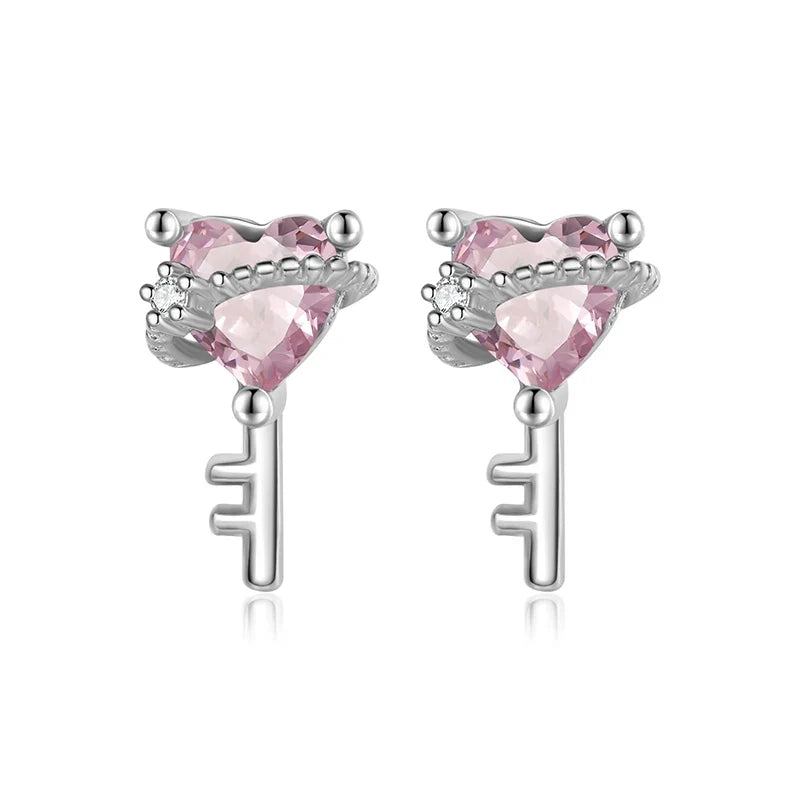Aretes Llave del Amor con Zirconia