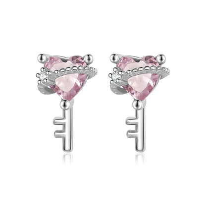 Aretes Llave del Amor con Zirconia