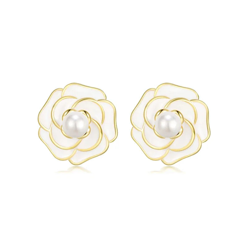 Aretes Flor con Perla