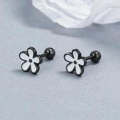 Aretes Flores en Blanco o Negro