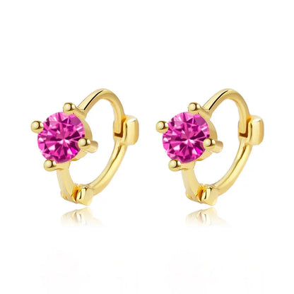 Arracadas Brillantes en Blanco, Fucsia o Morado