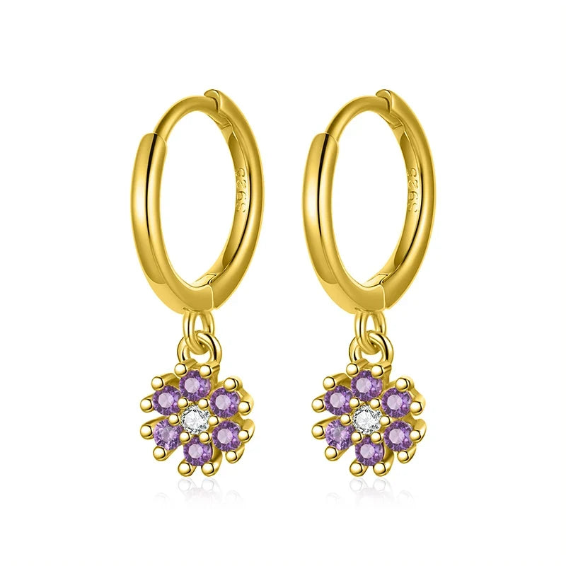 Arracadas Flor con Zirconias