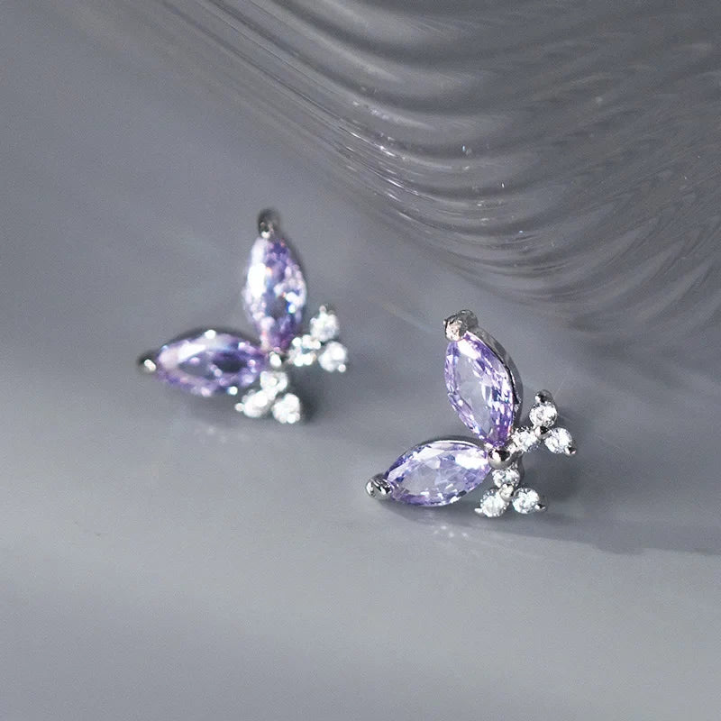 Aretes Mariposa en Blanco o Plateado