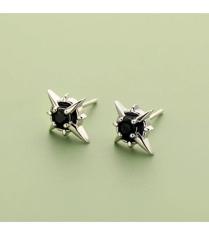 Aretes Estrella con Zirconia Negra o Blanca