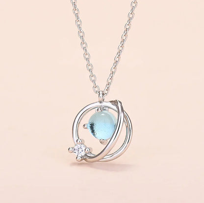 Anillo, Collar o Aretes de Cristal Azul