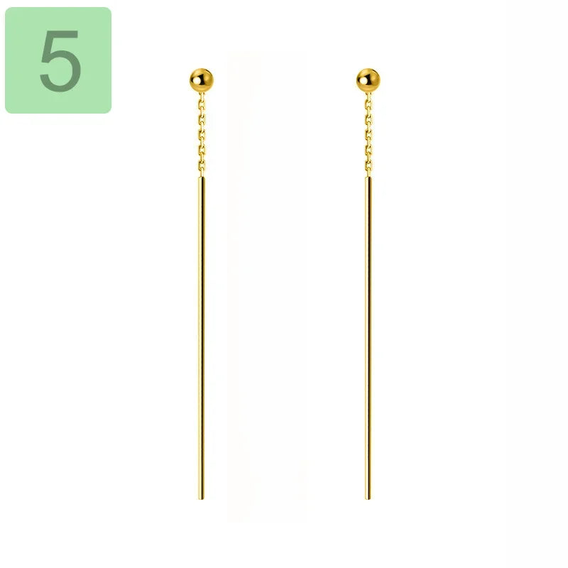Aretes Barra Larga con Bolitas