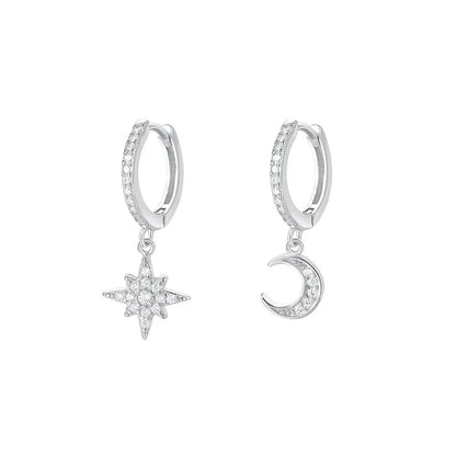 Arracadas Estrella y Luna con Zirconias