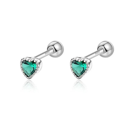 Aretes Zirconia de Color en Cuatro Formas con Rosca