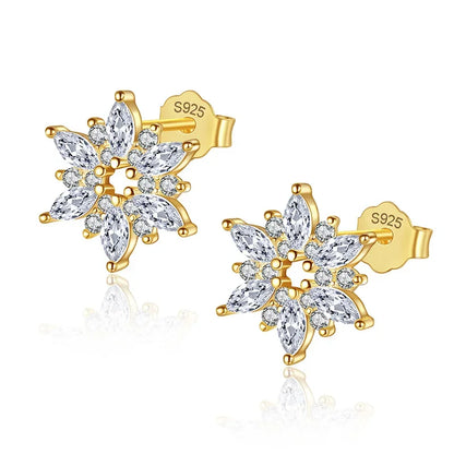 Aretes Copo de Nieve con Zirconias