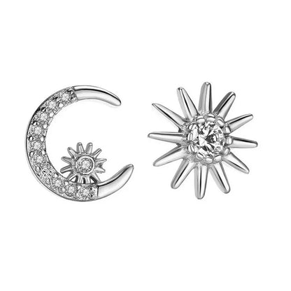 Aretes Asimétricos Luna y Estrella