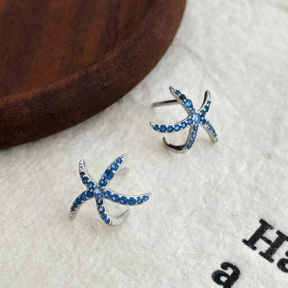 Aretes Estrella de Mar Azul