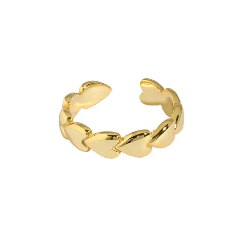 Anillo Corazón y Cruz Ajustable