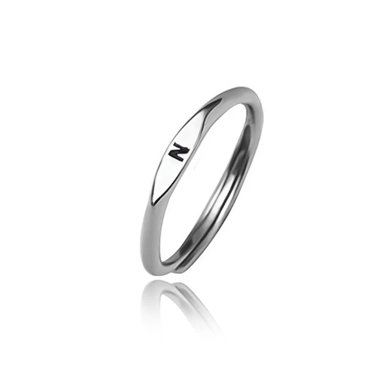 Anillo Letra Inicial Brillante