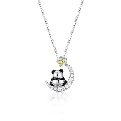 Collar Panda con Luna y Estrella