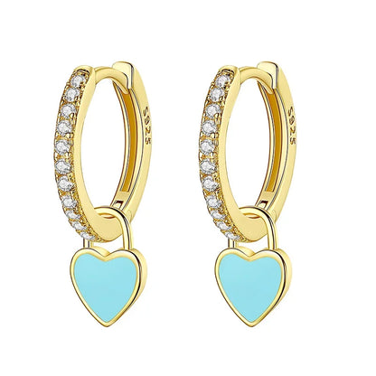 Arracadas con Corazón Esmaltado