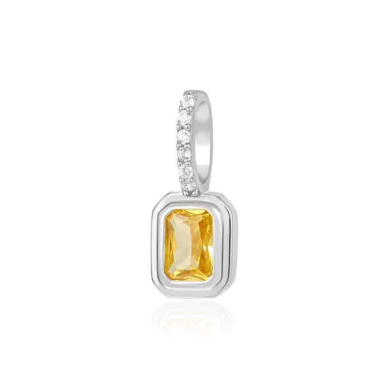Dije Cuadrado con Zirconia de Color
