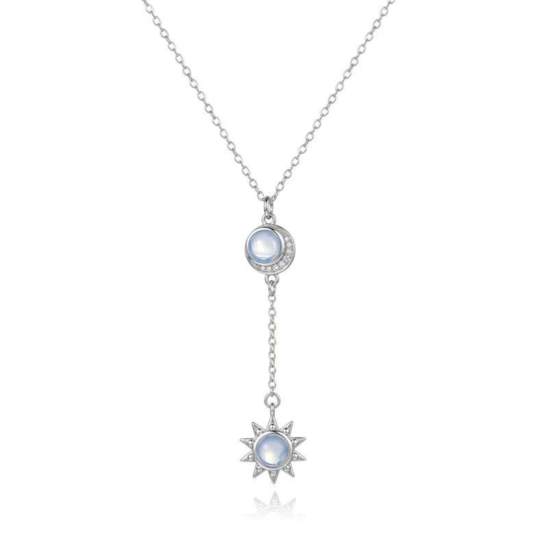 Collar Sol, Luna y Estrella con Piedra Luna