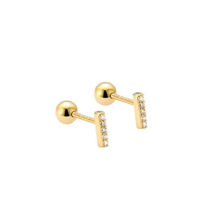 Aretes Mini Barrita con Cierre de Rosca