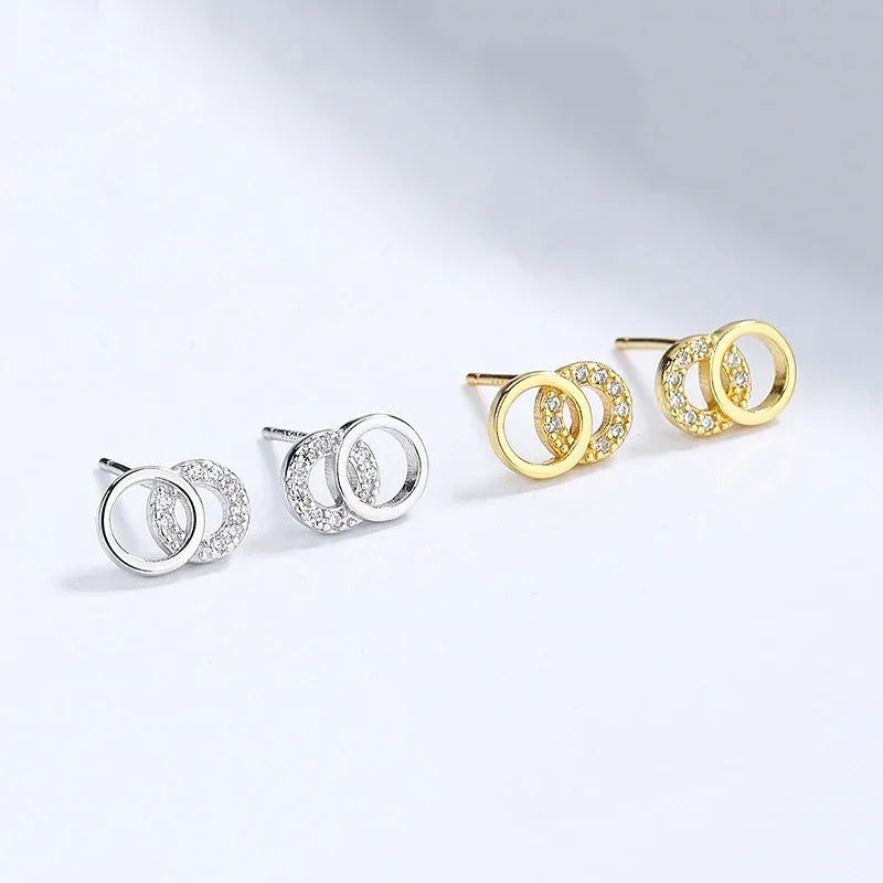 Aretes Zirconia Redonda Minimalista