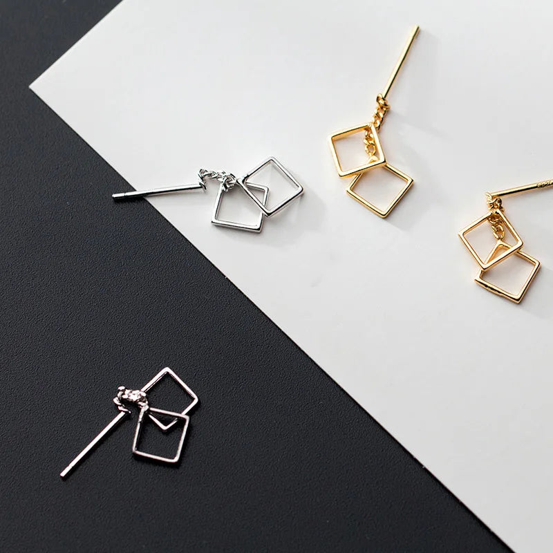 Aretes Cuadrados Entrelazados