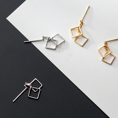 Aretes Cuadrados Entrelazados
