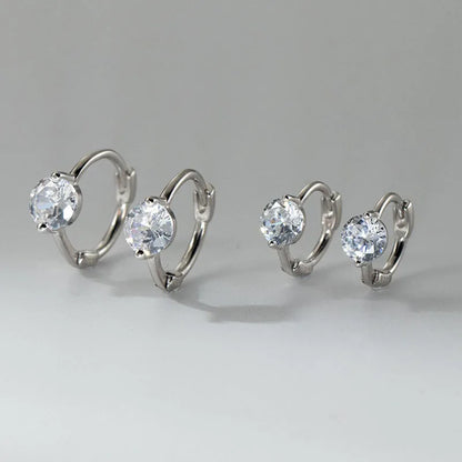 Aretes Redondos Sencillos con Zirconia