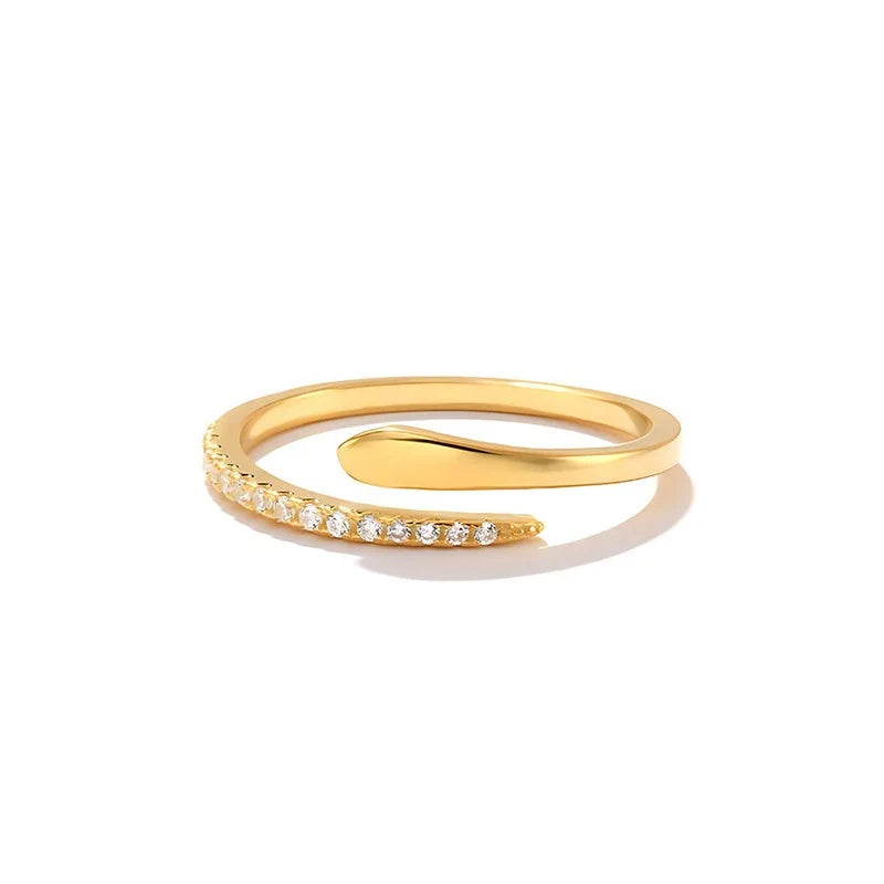 Anillo Serpiente Ajustable con Zirconias