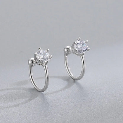 Aretes de Clip con Zirconia en Seis Garras